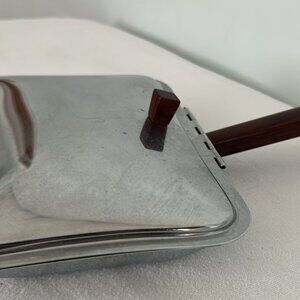 Mid Century Irvinware Chromium Silent Table Butler Lion Crown Pattern Crumbcatch